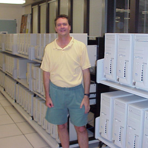 David in front of Dell cluster
